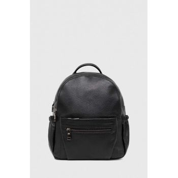 Answear Lab ghiozdan de piele femei, culoarea negru, mic, neted