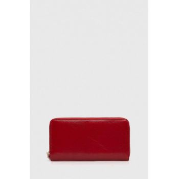 Answear Lab portofel de piele femei, culoarea rosu