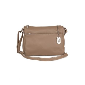 Geanta crossbody din piele cu fermoar
