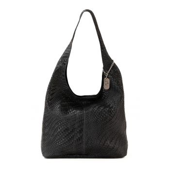 Geanta de piele cu accesoriu logo