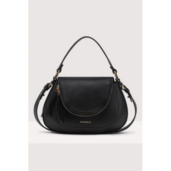 Geanta crossbody de piele cu clapa rotunjita Sole