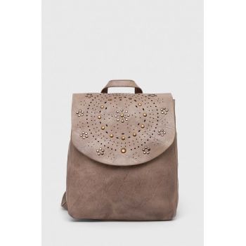 Medicine rucsac femei, culoarea bej, mare, cu imprimeu