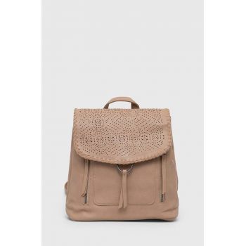 Medicine rucsac femei, culoarea bej, mic, cu imprimeu