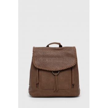 Medicine rucsac femei, culoarea bej, mic, cu imprimeu