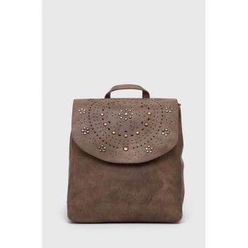 Medicine rucsac femei, culoarea maro, mare, cu imprimeu