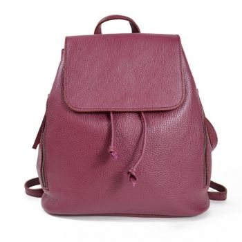 Rucsac dama Zelinda GT1496, piele naturala, Visiniu