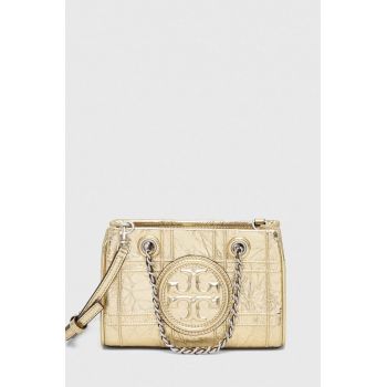 Tory Burch poseta de piele culoarea auriu