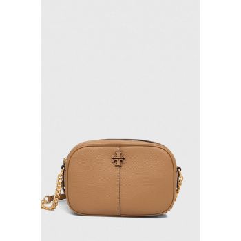 Tory Burch poseta de piele culoarea bej