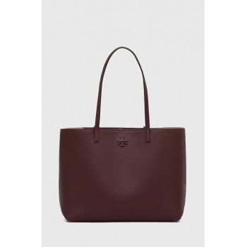 Tory Burch poseta de piele culoarea bordo