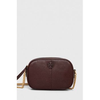 Tory Burch poseta de piele culoarea bordo de firma originala