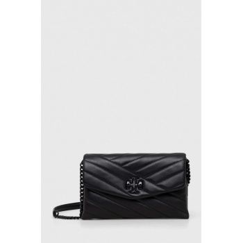 Tory Burch poseta de piele culoarea negru