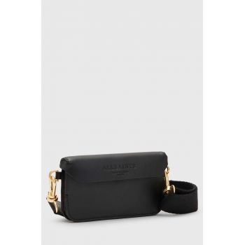 AllSaints poseta de piele culoarea negru