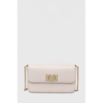 Furla poseta de piele culoarea bej
