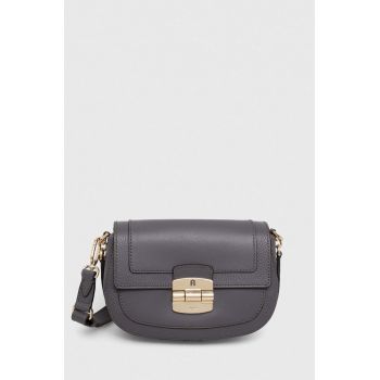 Furla poseta de piele culoarea gri