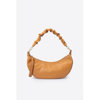 Geanta crossbody de piele cu aspect granulat