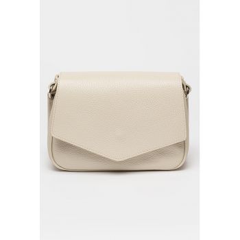 Geanta crossbody din piele cu doua compartimente