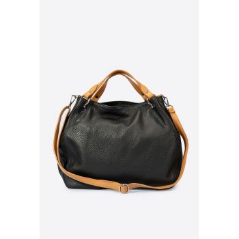 Geanta shopper din piele cu aspect texturat