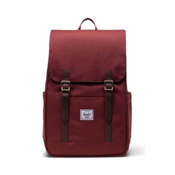 Herschel rucsac Retreat Small Backpack culoarea bordo, mare, neted