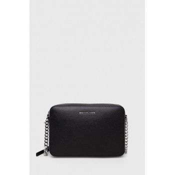 MICHAEL Michael Kors poseta de piele culoarea negru ieftina