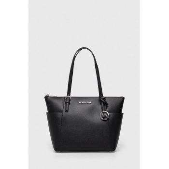 MICHAEL Michael Kors poseta de piele culoarea negru