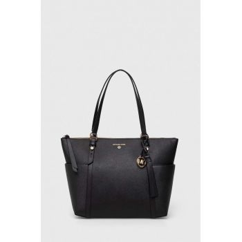 MICHAEL Michael Kors poseta de piele culoarea negru