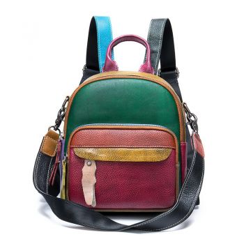 Rucsac dama Callya GT1045, piele naturala, multicolor
