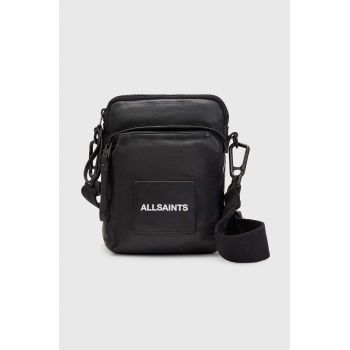 AllSaints borseta de piele Falcon culoarea negru