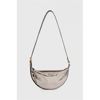 AllSaints poseta de piele Half culoarea argintiu