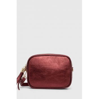 Answear Lab poseta de piele culoarea bordo