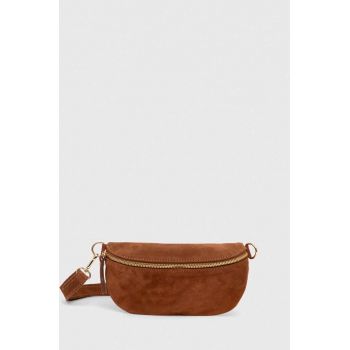 Answear Lab rinichi de piele intoarsa culoarea maro