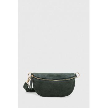 Answear Lab rinichi de piele intoarsa culoarea verde