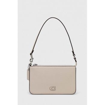 Coach borseta de piele culoarea bej