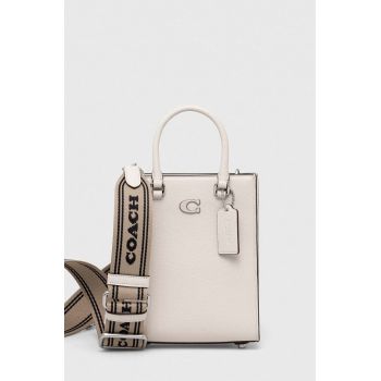 Coach borseta de piele culoarea bej