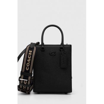 Coach borseta de piele culoarea negru