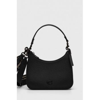 Coach borseta de piele culoarea negru
