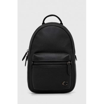 Coach ghiozdan de piele barbati, culoarea negru, mic, neted