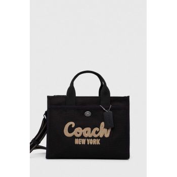 Coach poseta culoarea negru la reducere