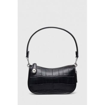 Coach poseta de piele culoarea negru