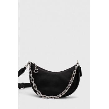 Coach poseta de piele culoarea negru