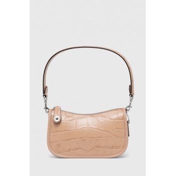 Coach poseta de piele culoarea roz