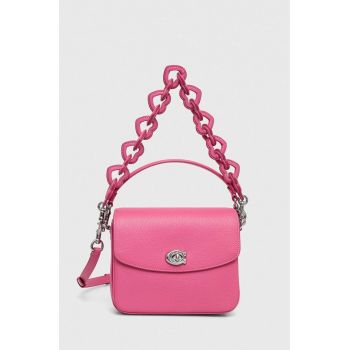 Coach poseta de piele culoarea roz