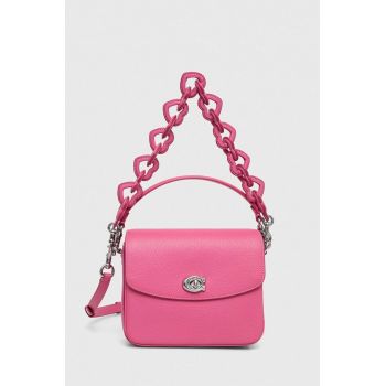 Coach poseta de piele Cassie culoarea roz de firma originala