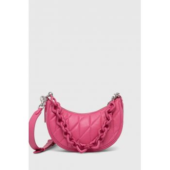 Coach poseta de piele culoarea roz