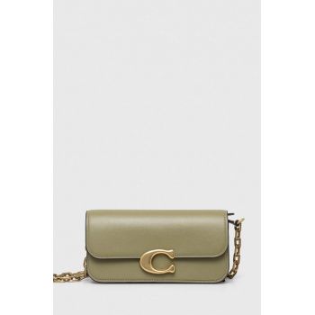 Coach poseta de piele culoarea verde