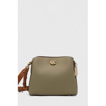 Coach poseta de piele culoarea verde