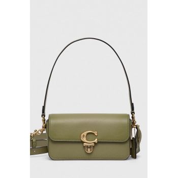 Coach poseta de piele Studio Baguette culoarea verde