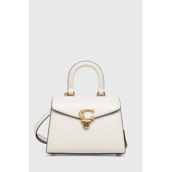 Coach poseta de piele Sammy Top Handle 21 culoarea bej