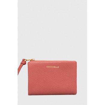 Coccinelle portofel de piele femei, culoarea negru