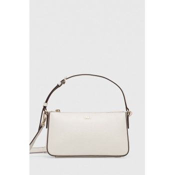 Dkny poseta de piele culoarea alb de firma originala