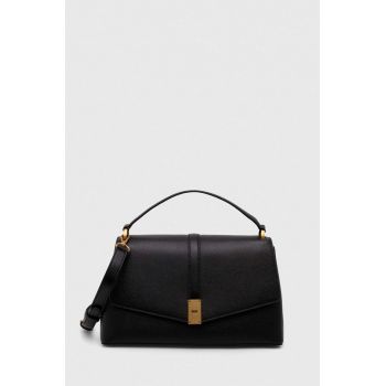 Dkny poseta de piele culoarea negru